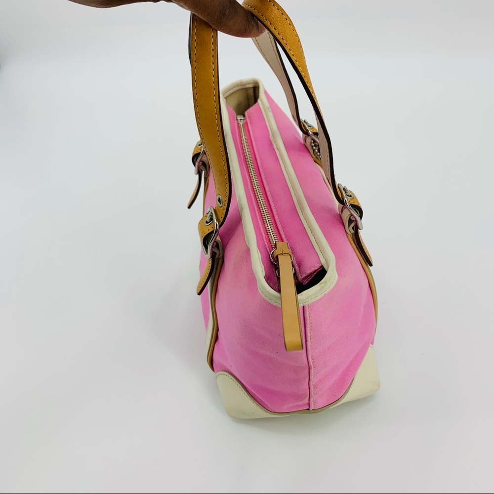 Coach Hampton Pink Canvas Tote Bag - Picture 5 of 8
